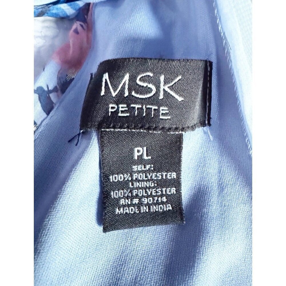 MSK Petite Women's Sz PL Light Blue Purple Floral Print Wide Leg Jumpsuit NWT - Picture 7 of 12